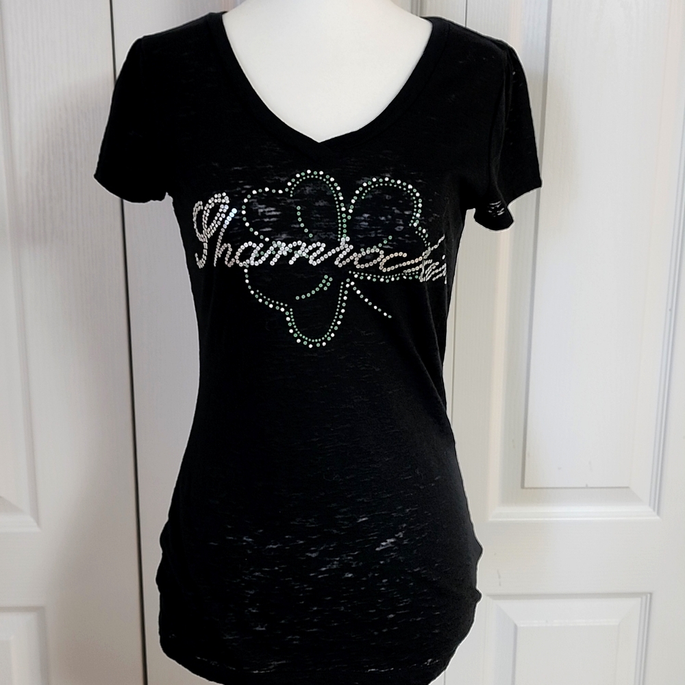 Maurices black sheer short sleeve T-shirt. Small.